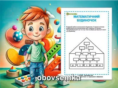 Математичний будиночок. Вивчаємо основні арифметичні дії.