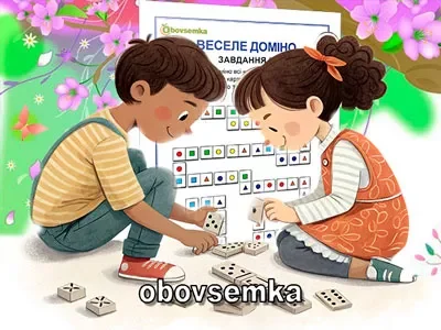 Тренуємо уважність. Веселе доміно. Завдання 01.